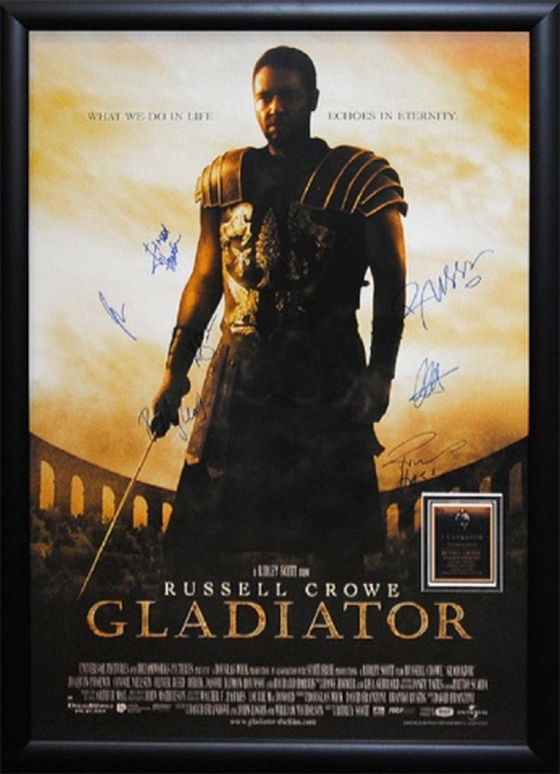 GLADIATOR MOVIE Poster Signed by 7 cast members Excellent condition replica